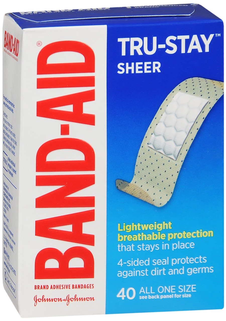 Band Aid Sheer Strips Adhesive Bandages, All One Size