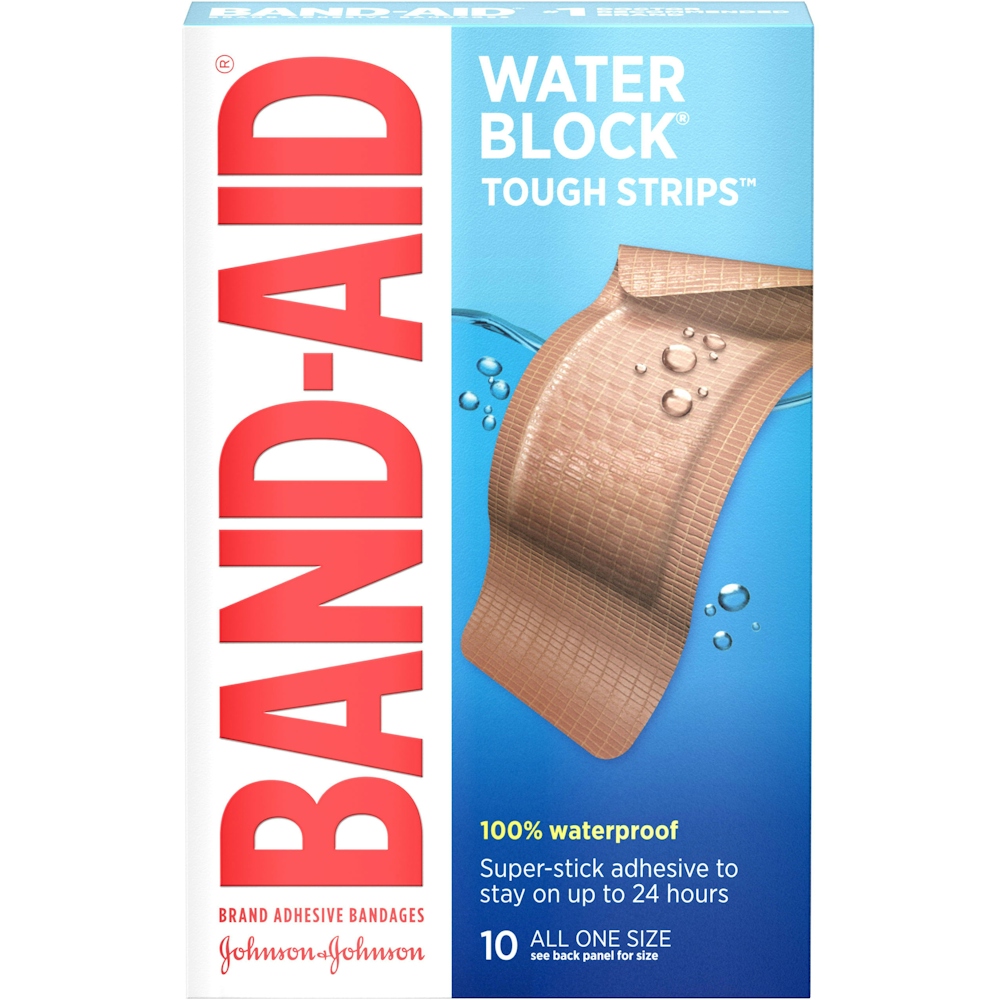 Band-Aid Brand Extra Large Water Block Tough Strips Adhesive Bandages