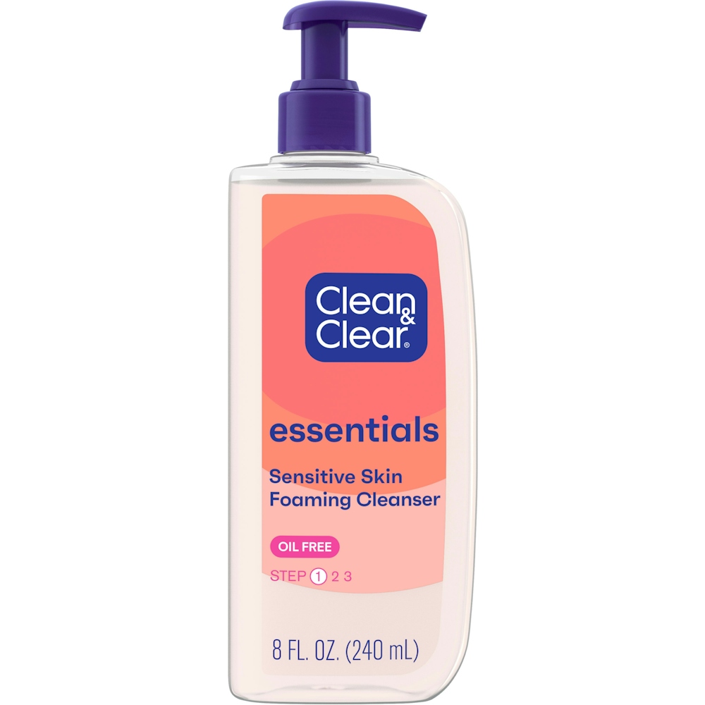 Clean & Clear Essentials Foaming Facial Cleanser Oil-Free Daily Face Wash To Remove Dirt Oil Makeup 8 Fl Oz