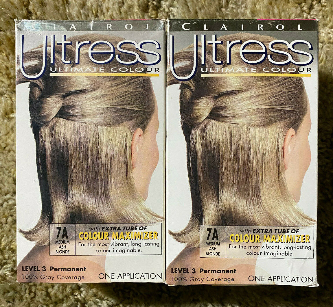 Lot Of 2 Old Stock Clairol Ultress 7a Medium Ash Blonde Level 3 Permanent