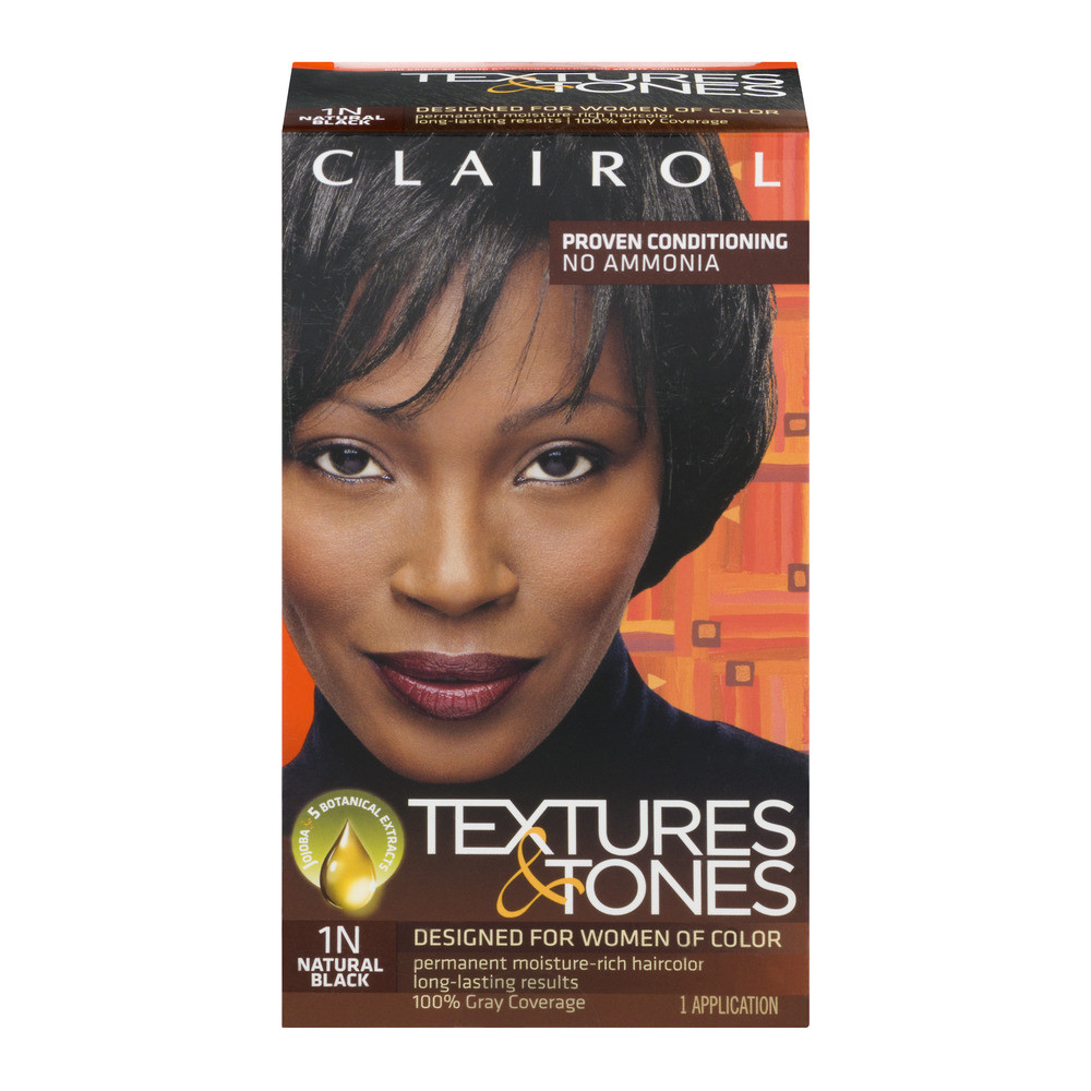 Clairol Textures & Tones 1N Natural Black Hair Color Kit