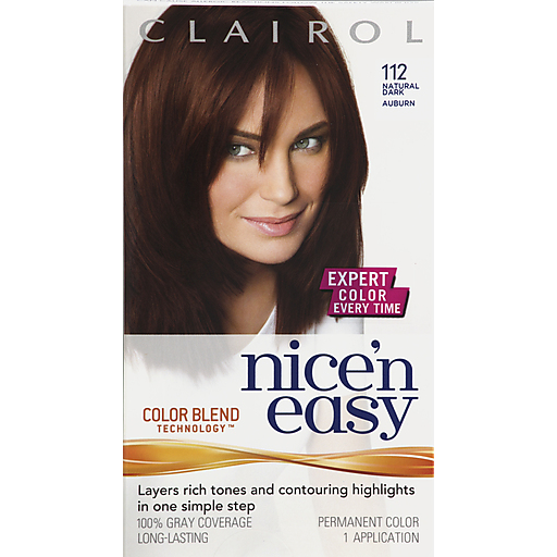 Clairol Nice 'n Easy, 4R/112 Natural Dark Auburn, Permanent Hair Color, 1 Kit
