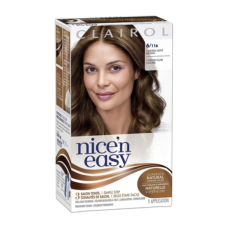 Nice N Easy Clairol Permanent Hair Color Kit, Natural Light Neutral Brown #116