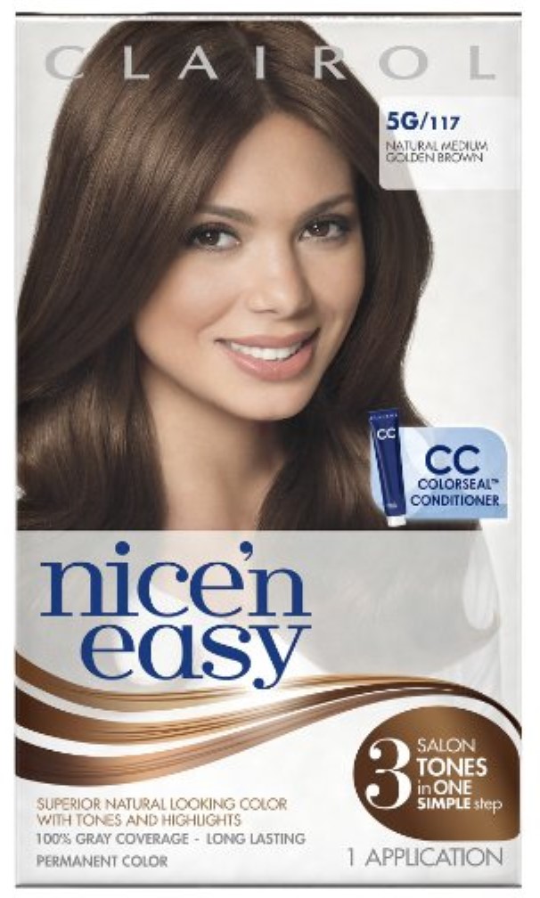 Nice N Easy Clairol 'N Permanent Hair Color 5G Natural Medium Golden Brown 1 Kit