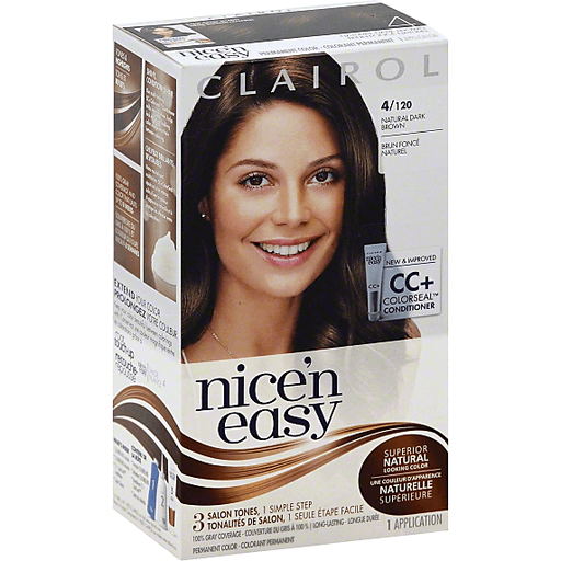 Nice N Easy Clairol 'N Permanent Hair Color 4 Natural Dark Brown 1 Kit