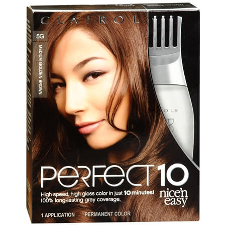 Nice N Easy Perfect 10 Permanent Color, Medium Golden Brown 5G