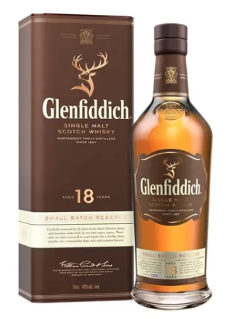 Glenfiddich 18 Year Old Speyside Malt Whisky 70cl Bottle