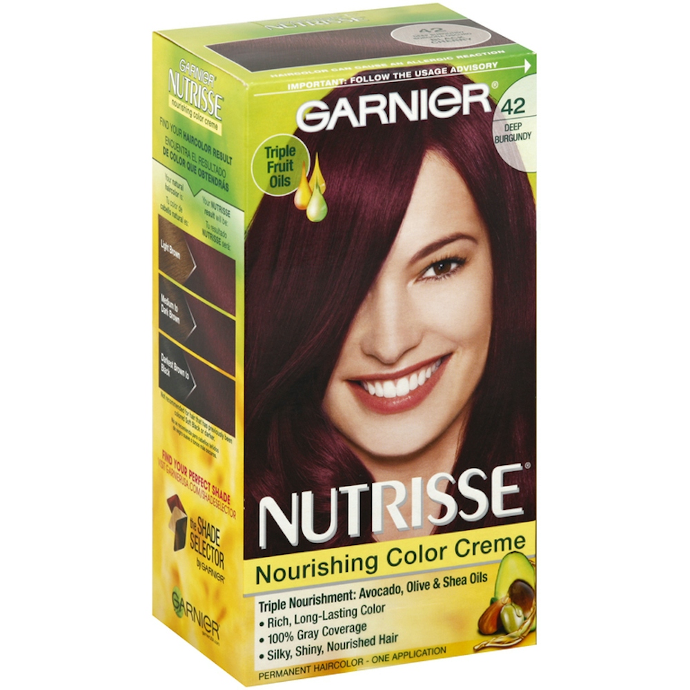 Nutrisse Garnier Hair Color Nourishing Creme, 42 Deep Burgundy,1Ct