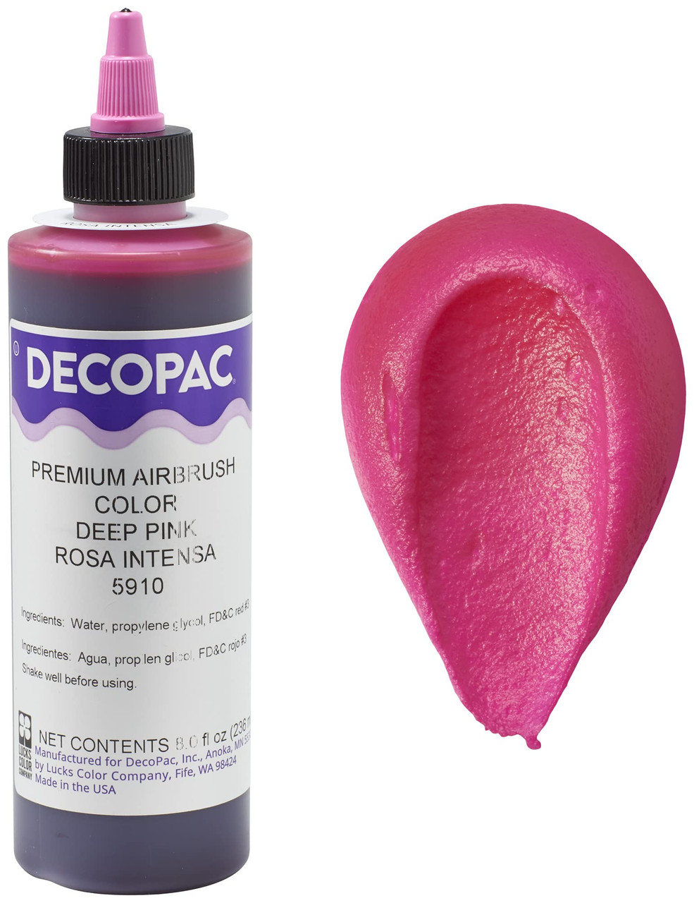 DecoPac Deep Pink Premium Airbrush Food Color 8oz
