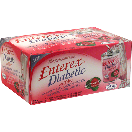 Enterex Diabetic Complete & Balanced Nutrition With Fiber, Strawberry