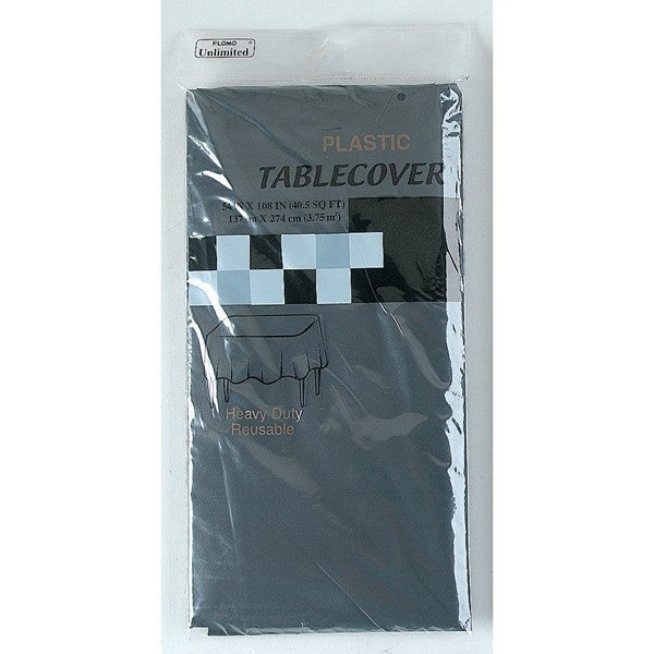 Flomo Plastic Table Cover - Black Rectangular 1