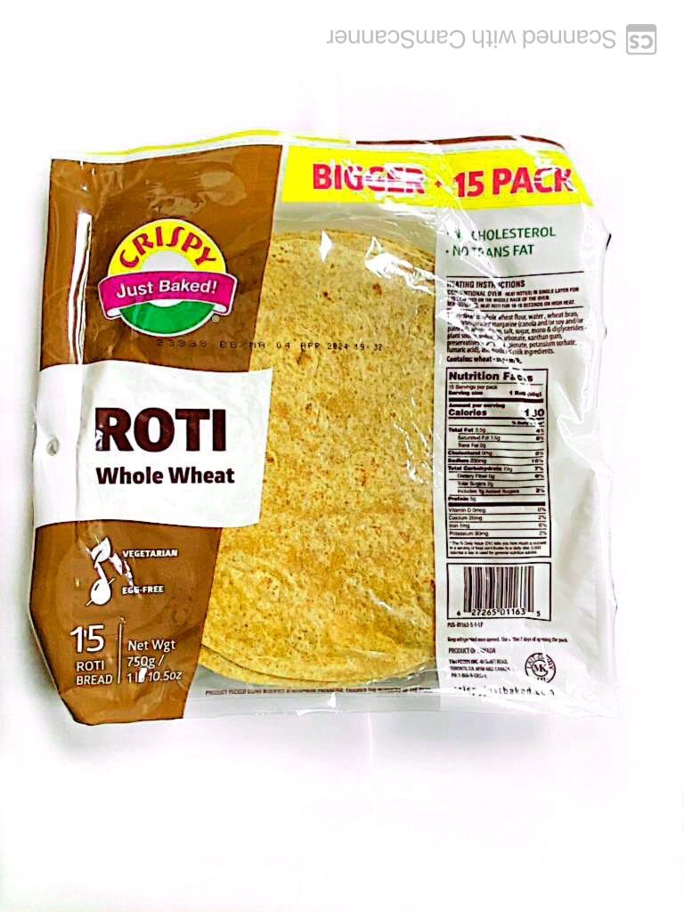 Crispy Roti Whole Wheat 15Ct