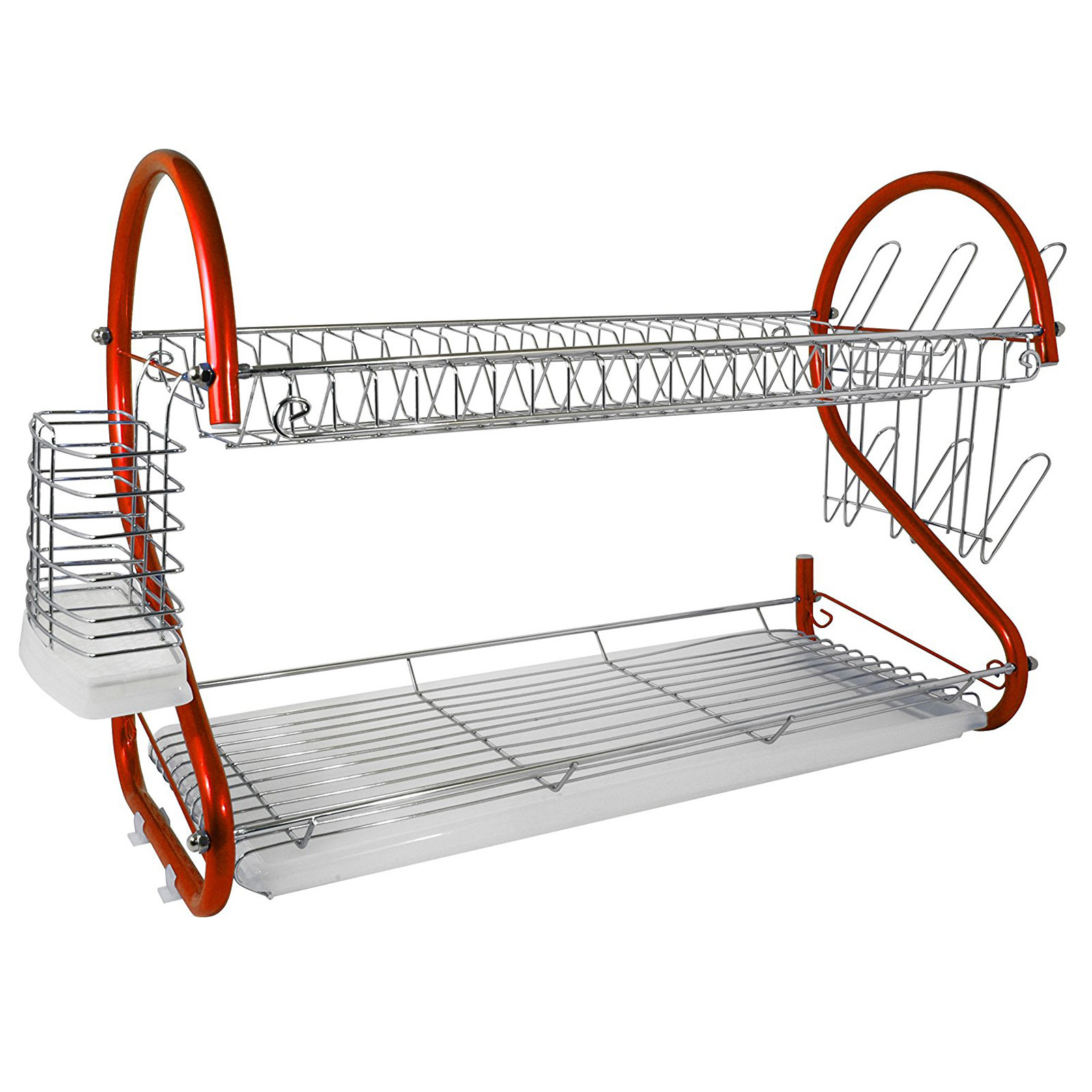 Better Chef DR-225R 2-Tier Dish Rack, 22", Red