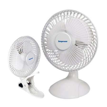 Impress 6-inch Dual Purpose Fan In White