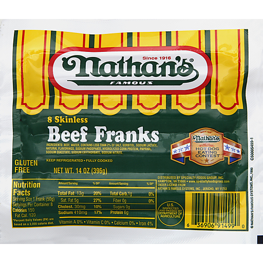 Nathan's Famous Skinless Beef Franks