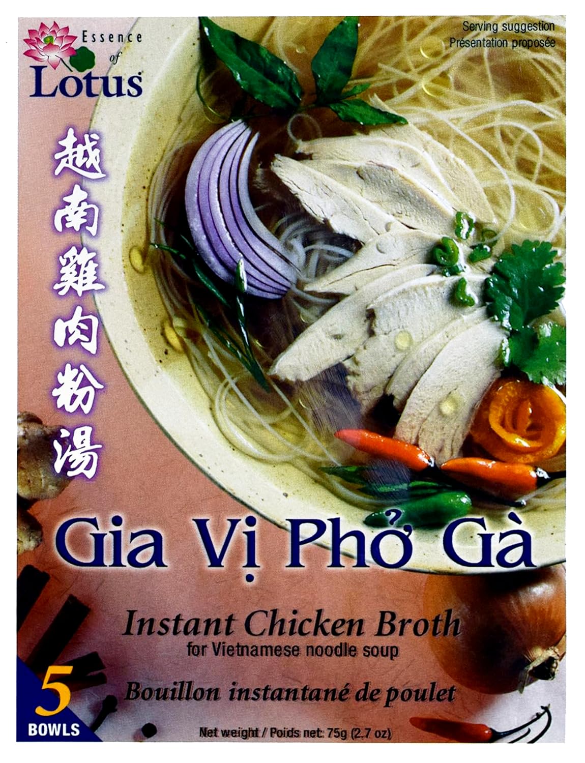 Essence of Lotus Instant Chicken Broth (Gia Vi Pho Ga) - 2.7oz