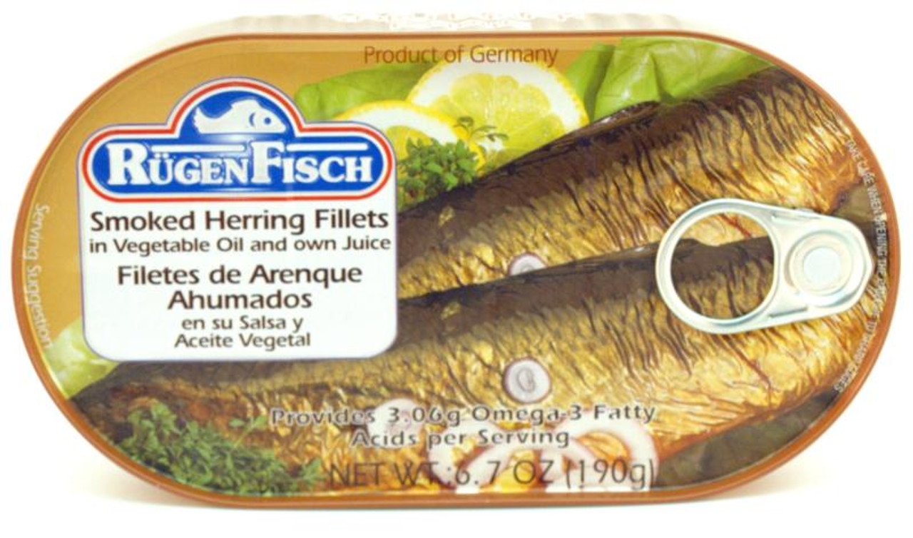 Rugen Fisch Smoked Herring Fillets In Vegetable Oil 190g/6.70oz