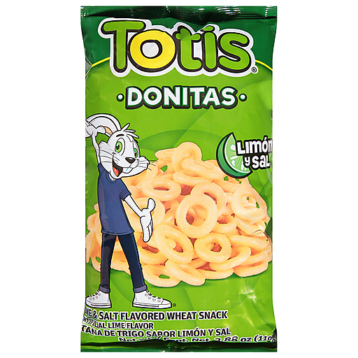 Totis Donitas Lime & Salt Flavored Wheat Snack 3.88 Oz. Bag