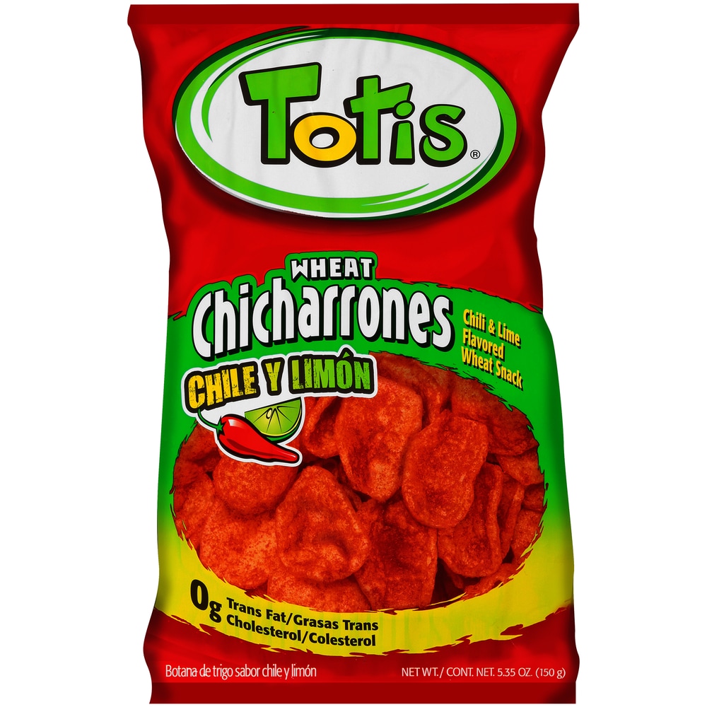 Totis Chicharrones Chili & Lime Flavored Wheat Snack 5.30 Oz. Bag