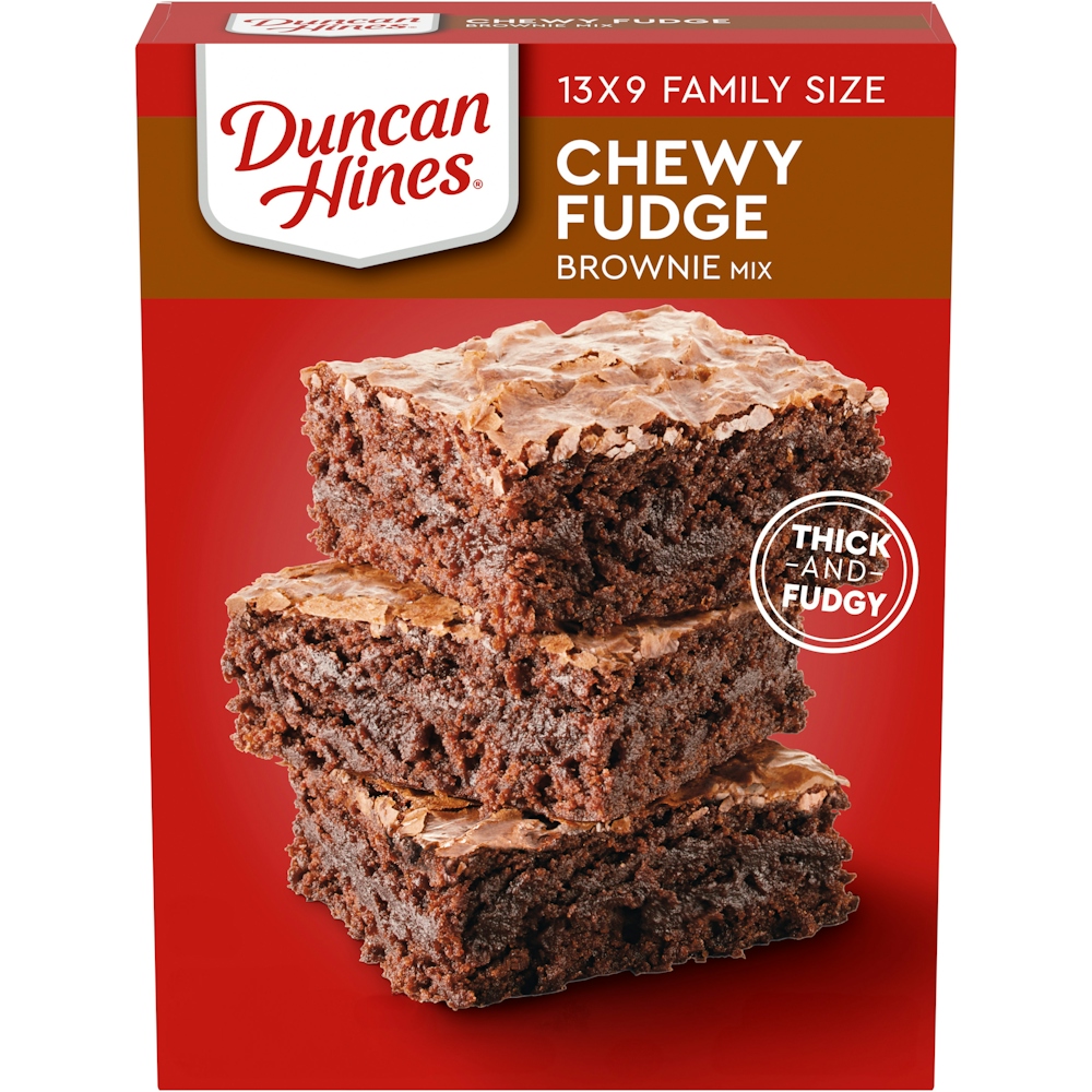 Duncan Hines Chewy Fudge Brownies Brownie Mix 13 X 9 Family Size 520g
