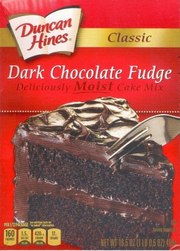 Duncan Hines Moist Deluxe Cake Mix, Premium, Dark Chocolate Fudge