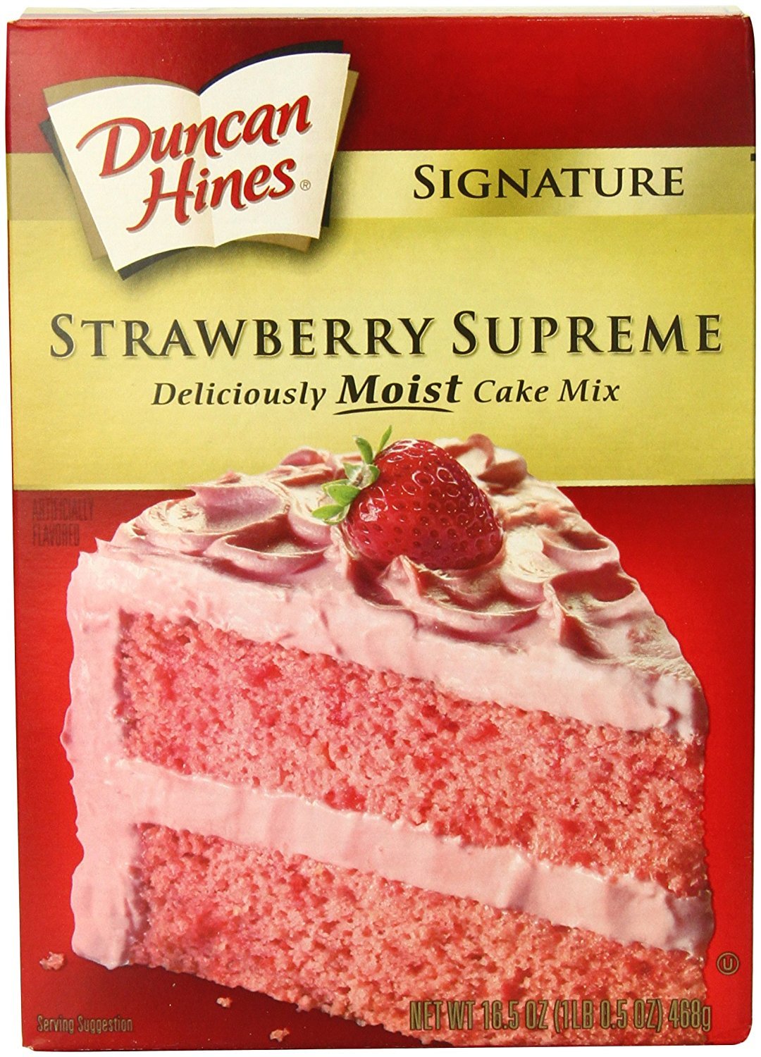 Duncan Hines Signature Strawberry Supreme Cake Mix 16.5 Oz. Box