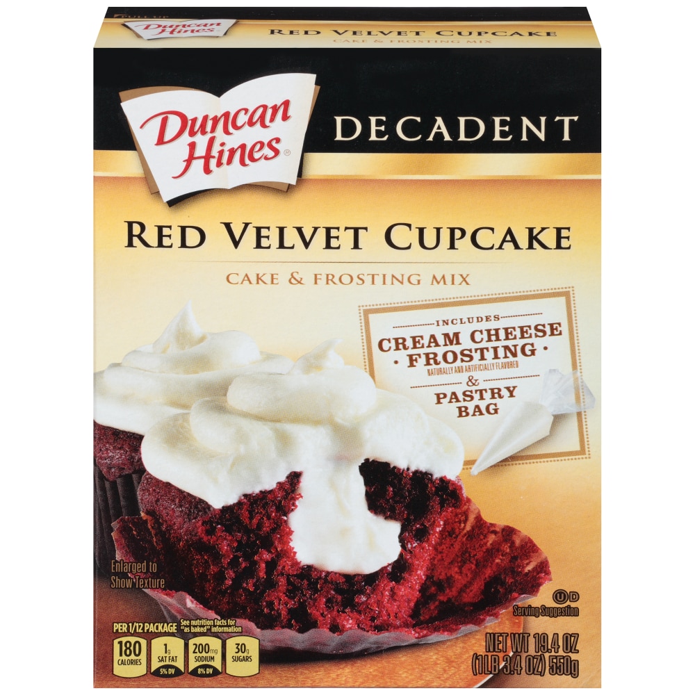 Duncan Hines Decadent Cake & Frosting Mix, Red Velvet Cupcake