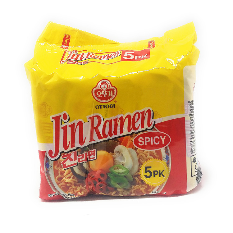 Ottogi Ottogi] Korean Instant Noodle Hot Spicy Flavor Jin Ramen Mukbang 1,2,3,4,5pks