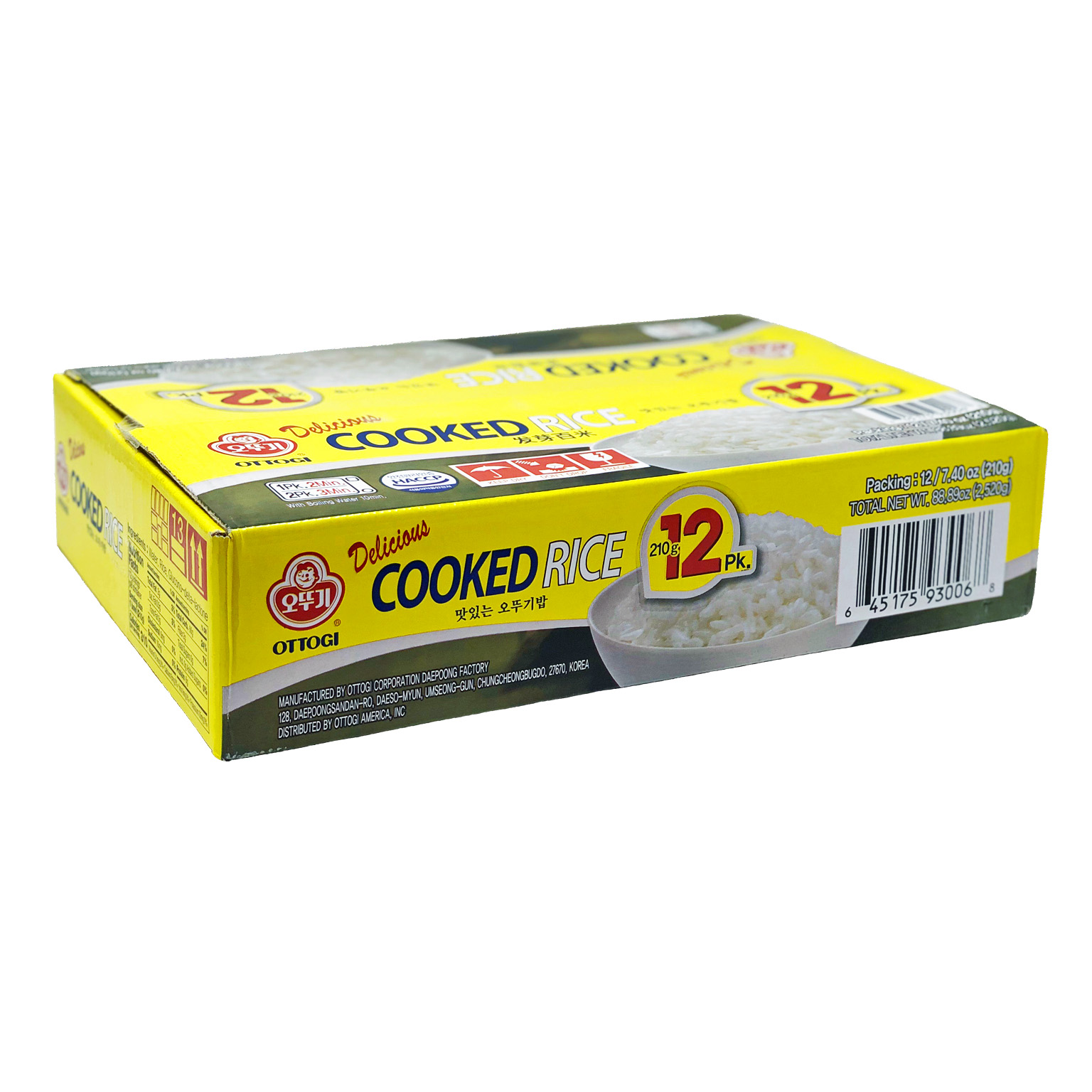 Ottogi Delicious Cooked White Rice 1Case (12ea)