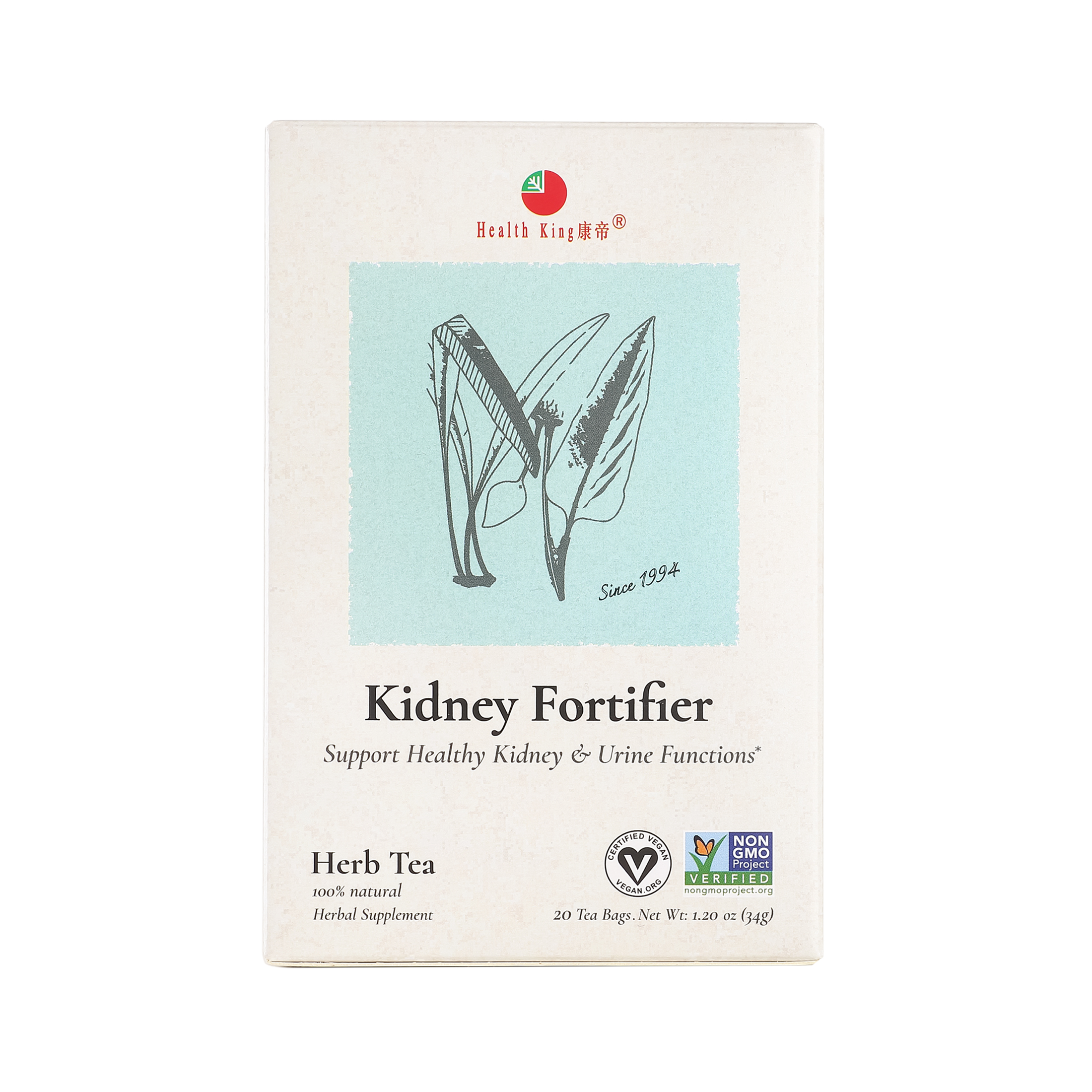 Health King Herb Tea, Kidney Fortifier, Tea Bags