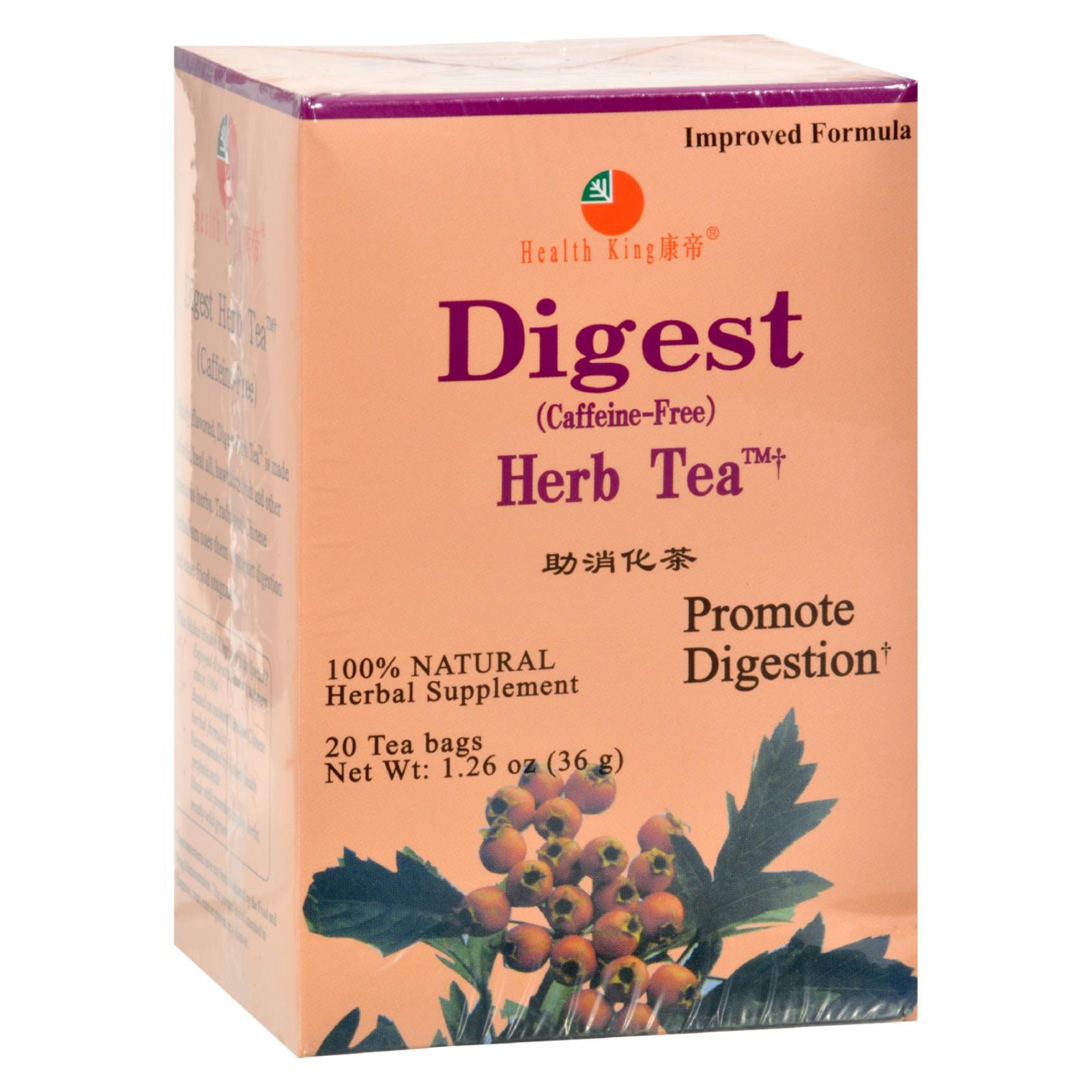 Health King Digest Herb Tea, Caffeine Free, (1.26 Oz / 36 G), 20 Tea Bags