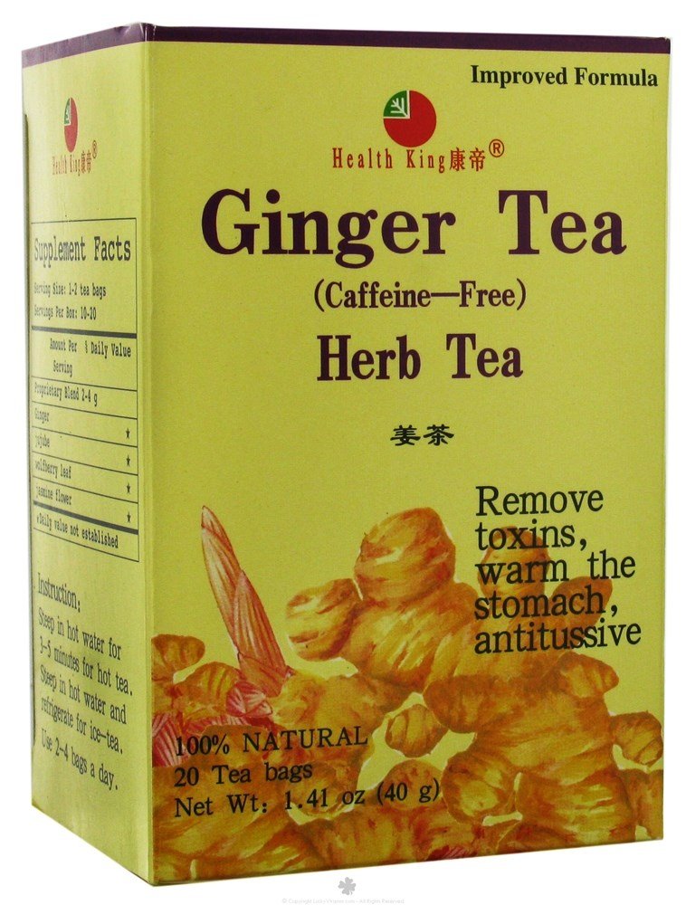 Health King Ginger 100% Natural Herb Tea, 20 Tea Bags