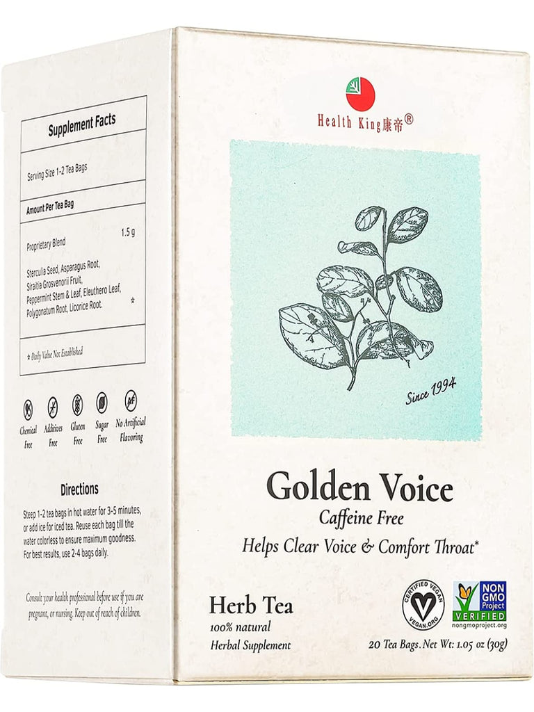 Health King Golden Voice Herb Tea, 20 Bags, Herbal Tea