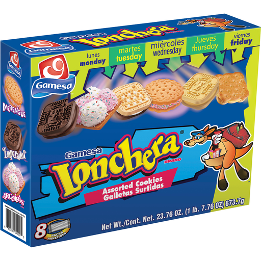 Gamesa Assorted Cookies 8 Packs Lonchera 23.76 Oz Box