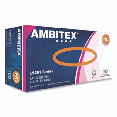 Ambitex Latex Powder-Free Medium 100 Gloves Per Box