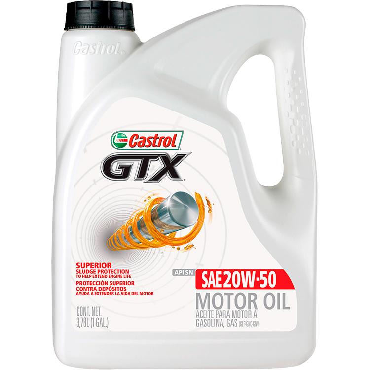 Castrol Aceite Para Motor 20W-50, Tecnología Mineral, 1 Galón, C20W50-GTX-1G