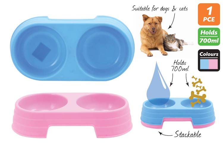 Cat 4 Brand TrendyPets Double Feeding Bowl