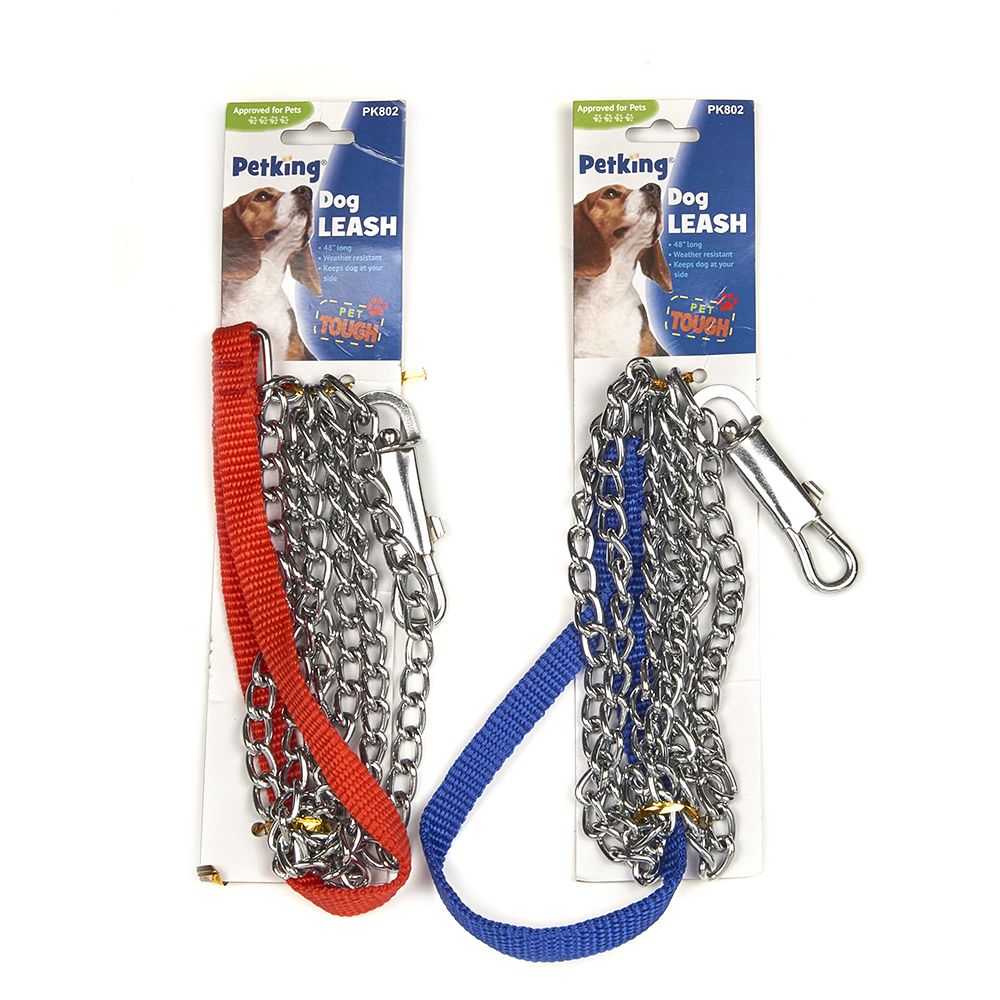 PetKing S 48" Long Steel Dog Leash - Red Handle