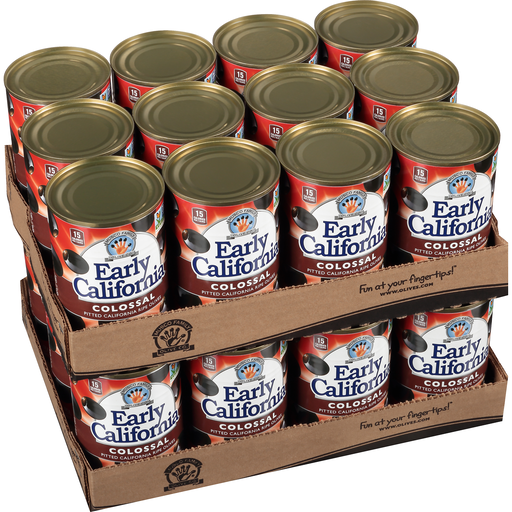 Early California Colossal Pitted Ripe Olives 12-5.75 Oz. Cans