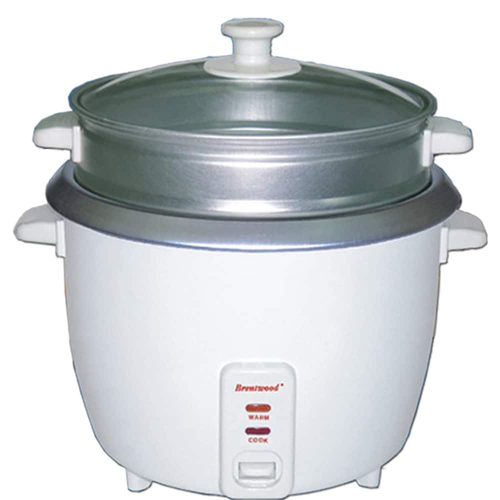 Brentwood 5 Cup Rice Cooker/Non-Stick With Steamer In White