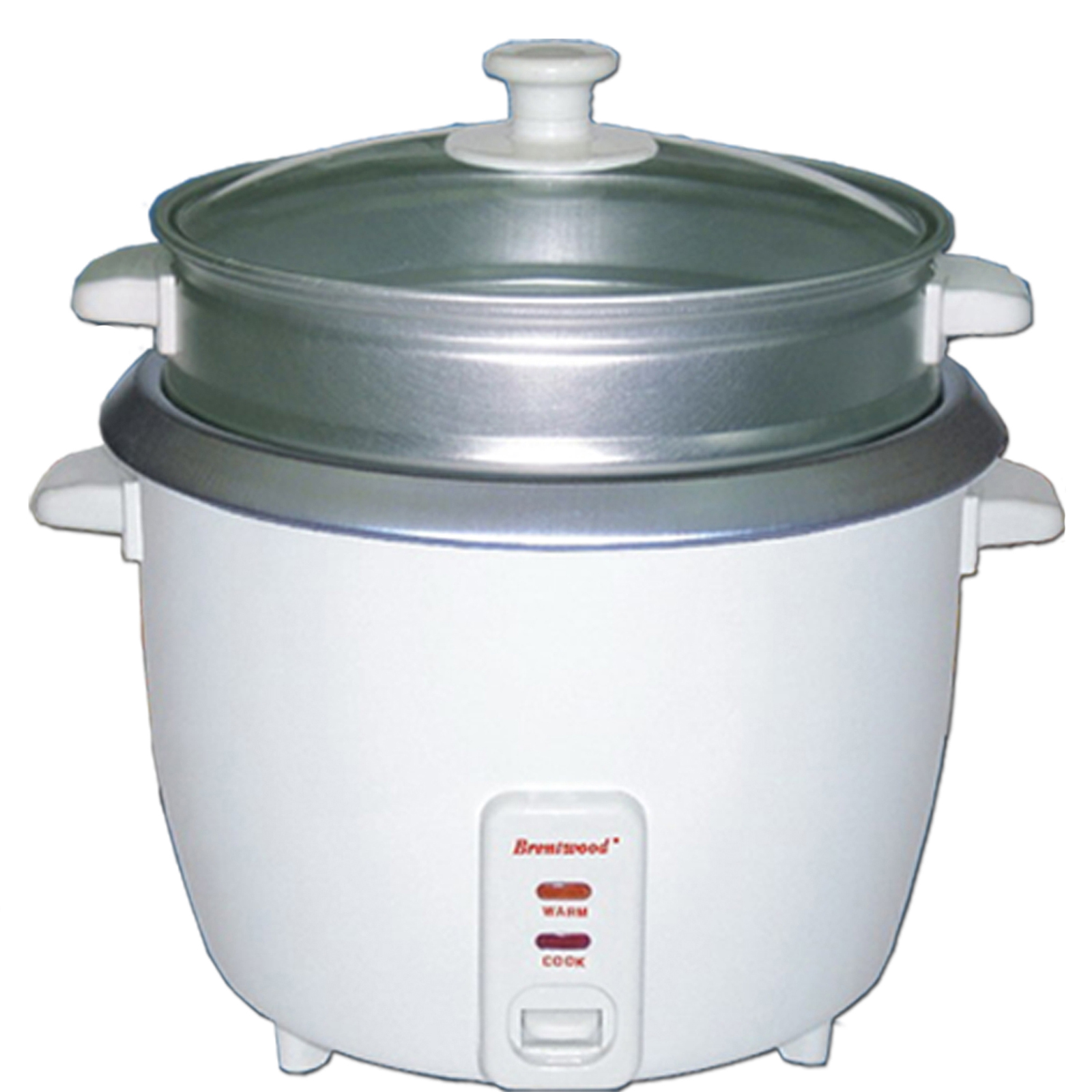 Brentwood 4 Cup Rice Cooker / Non-Stick With Steamer In White