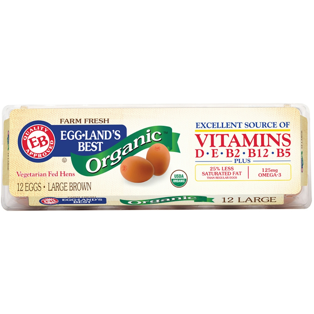 Eggland's Best Organic Cage Free Grade A Brown Eggs Large