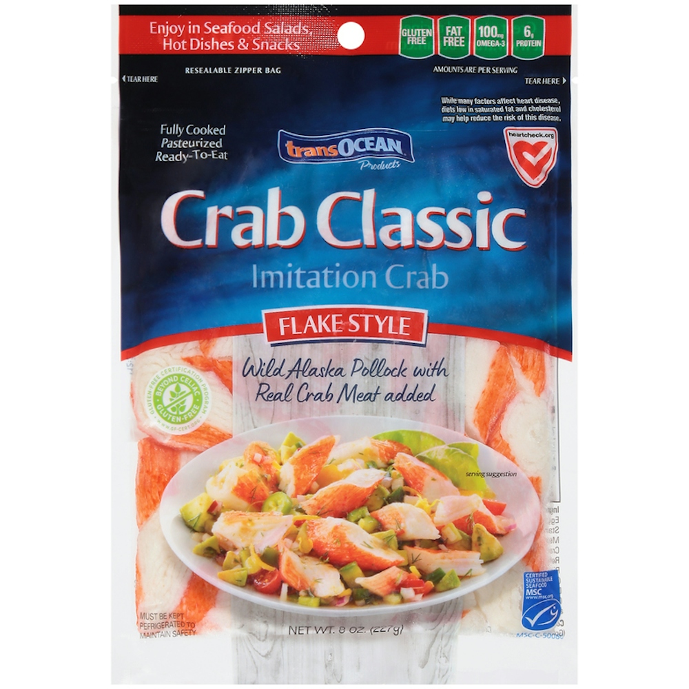 TransOcean Flake Style Classic Imitation Crab, 8 Oz, 8 Ounce