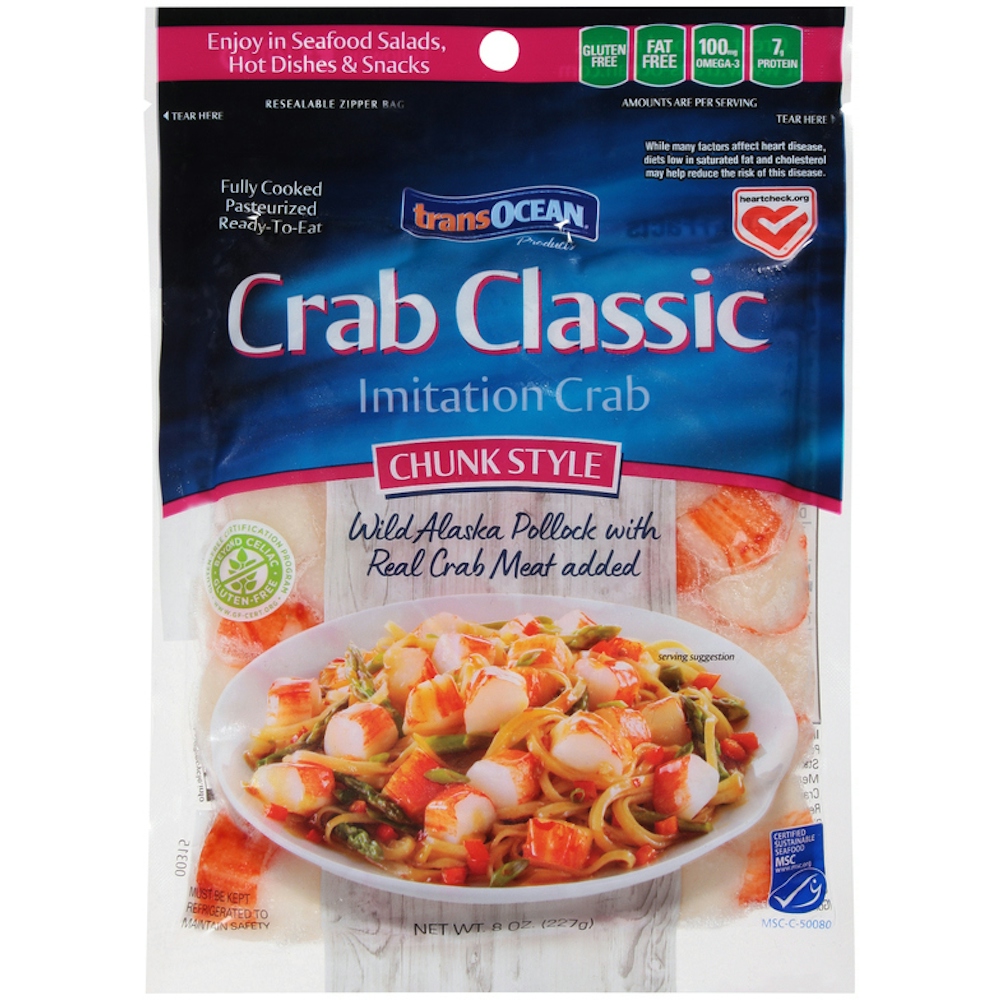TransOcean Chunk Style Classic Imitation Crab, 8 Oz, 8 Ounce