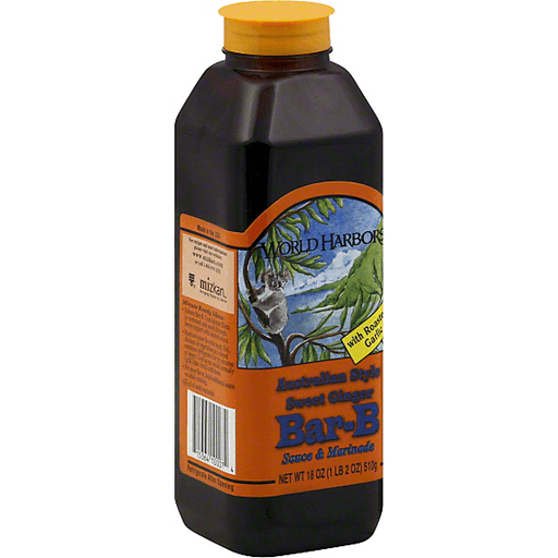 World Harbors Australian Style Sweet Ginger Bar-B Sauce & Marinade 16 Oz Squeeze Bottle