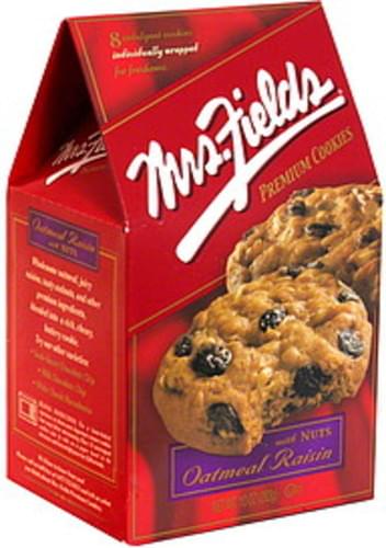 Mrs Fields Premium Cookies, Oatmeal Raisin With Nuts