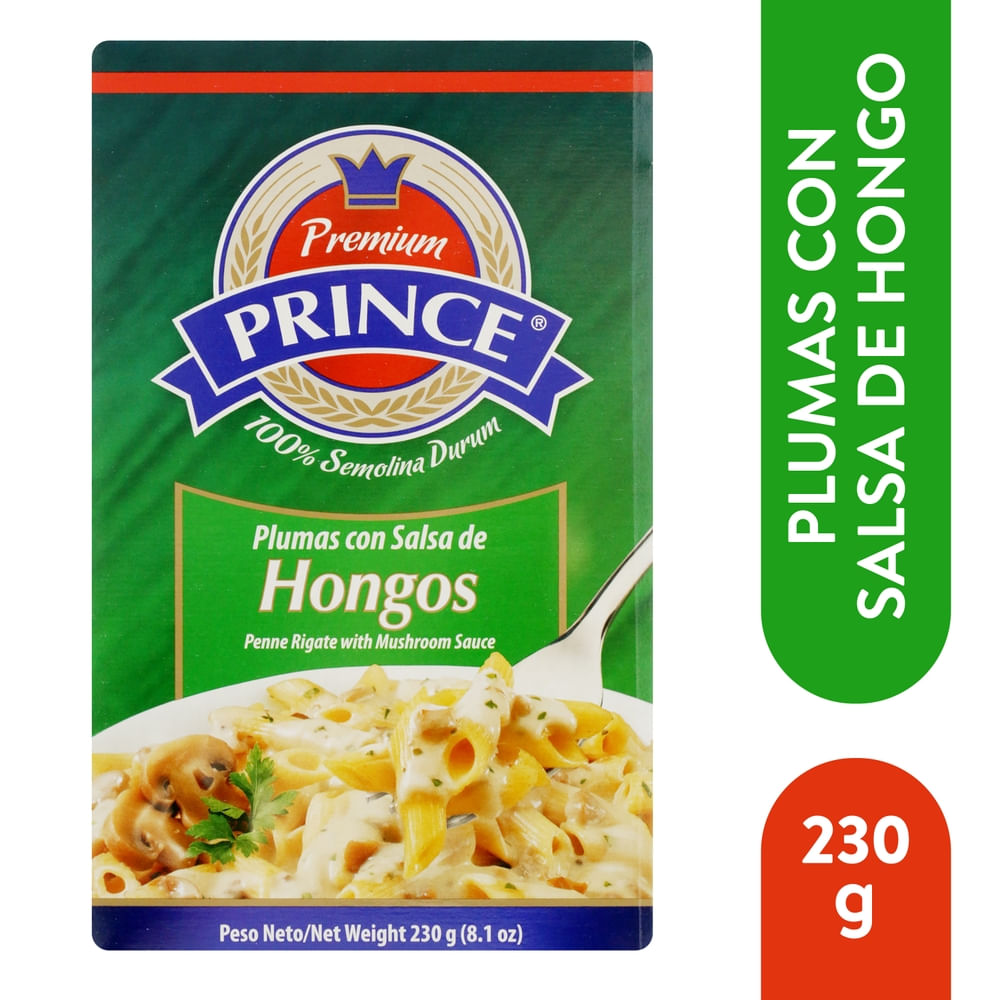 Prince Pasta Plumas Con Salsa De Hongos - 230 G