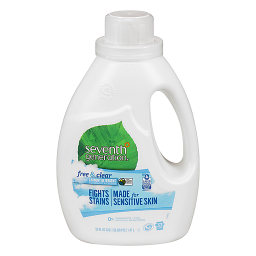 Seventh Generation Natural 2X Concentrate Liquid Laundry Detergent, Free/Clear, 33 Loads, 50oz