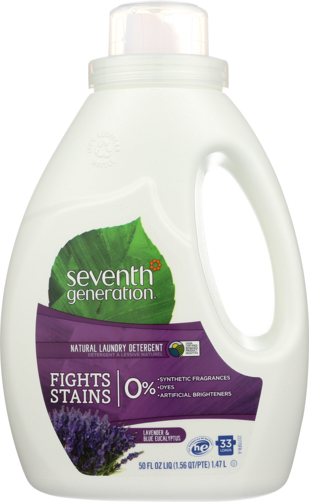 Seventh Generation Natural Liquid Laundry Detergent, 2X Concentrated, 33 Loads Blue Eucalyptus & Lavender
