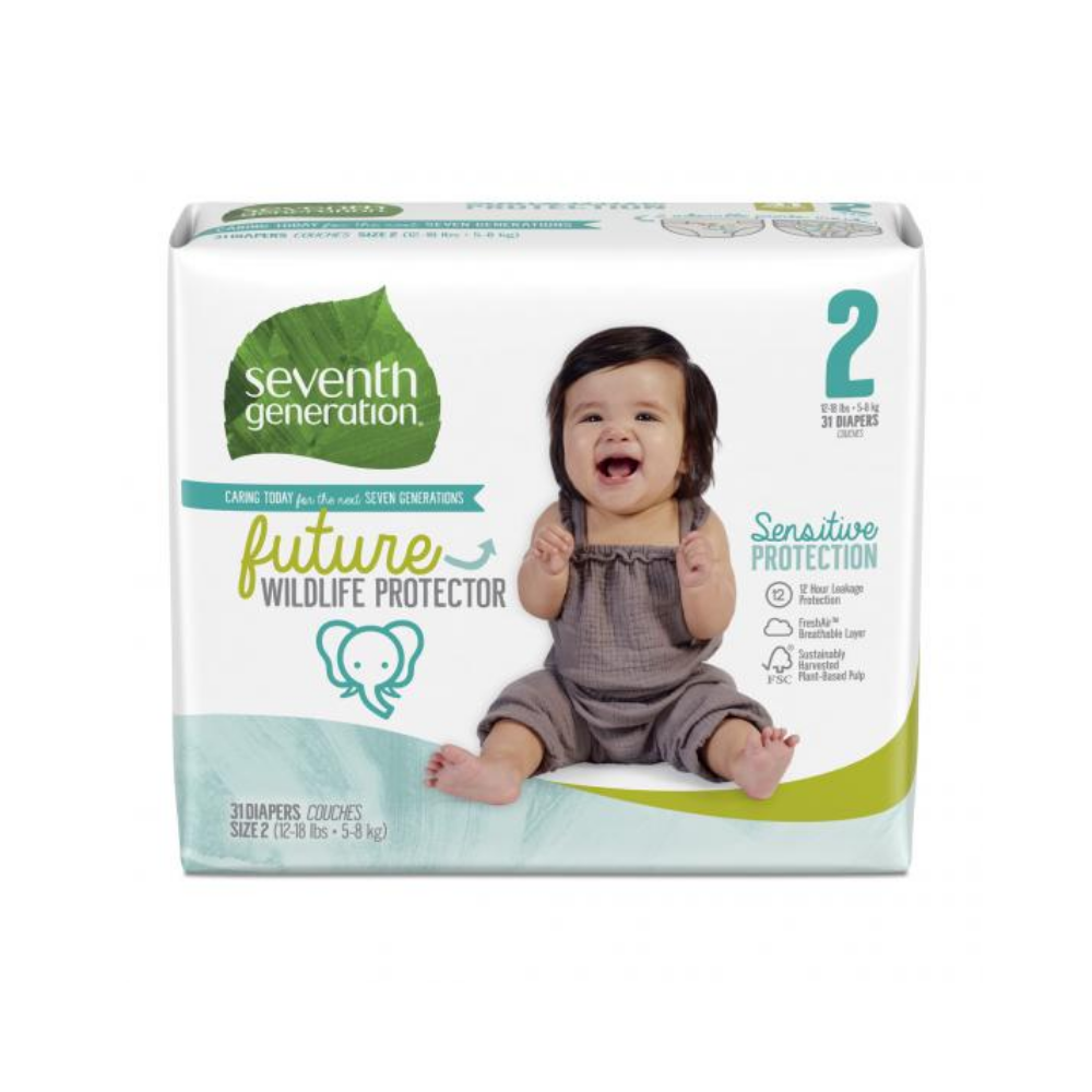 Seventh Generation Free & Clear Baby Diapers - Size Two